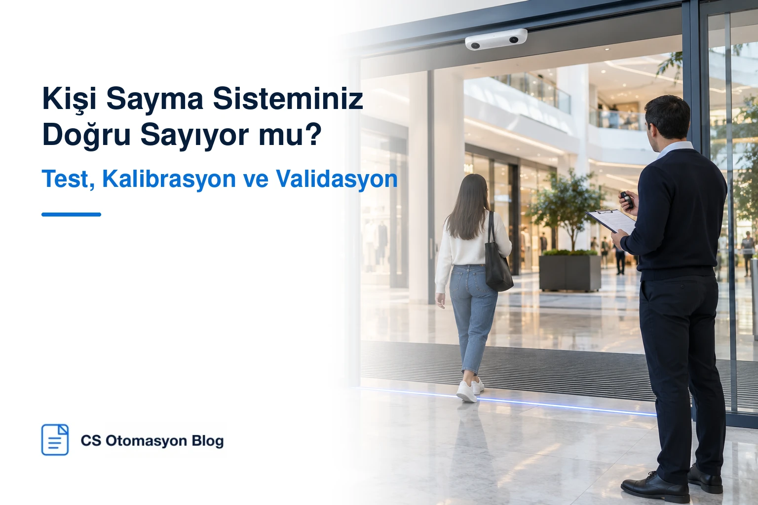 Mağaza girişinde kişi sayma sensörü doğruluk testi ve kontrolü