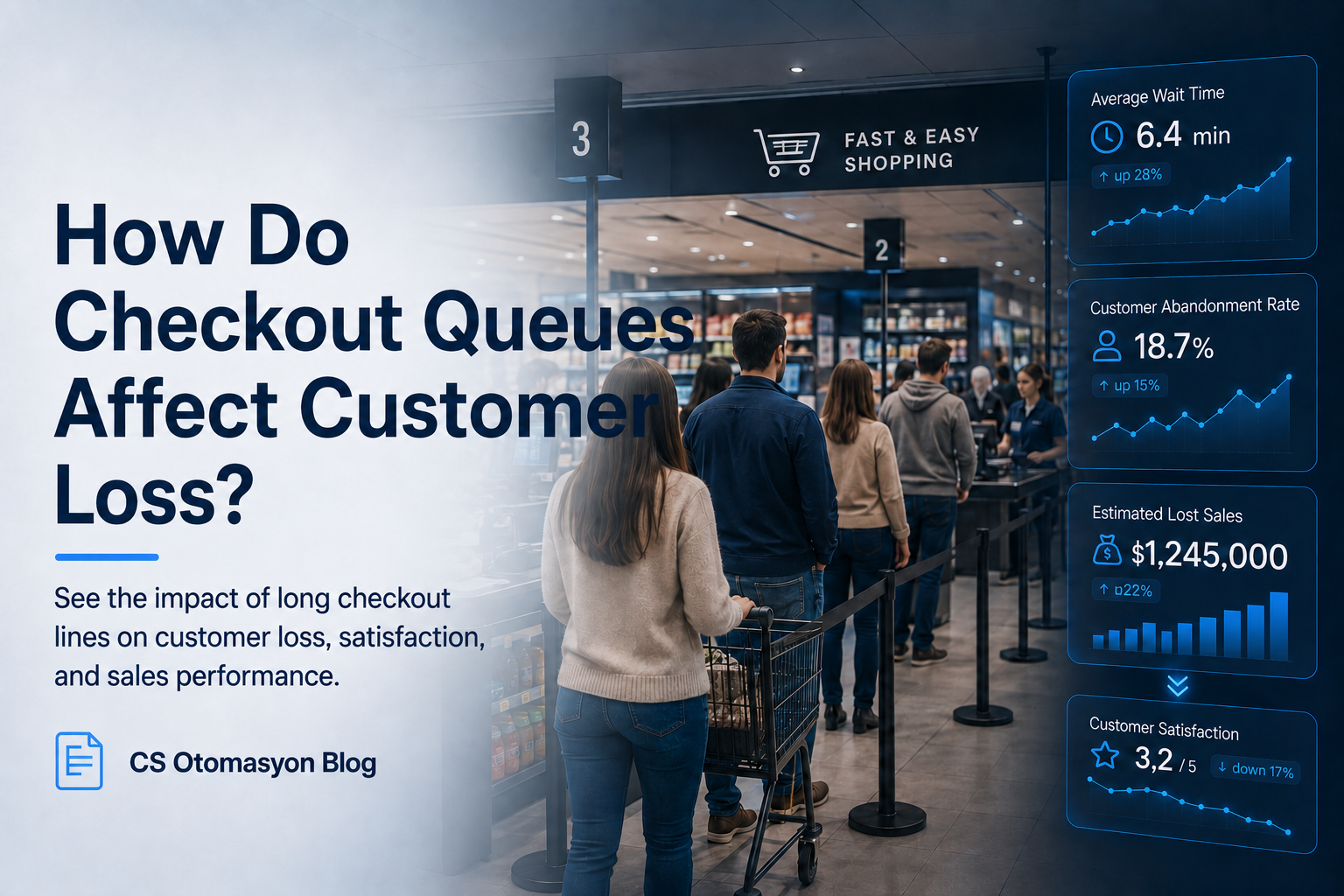 Checkout queue analytics and customer retention impact in retail
