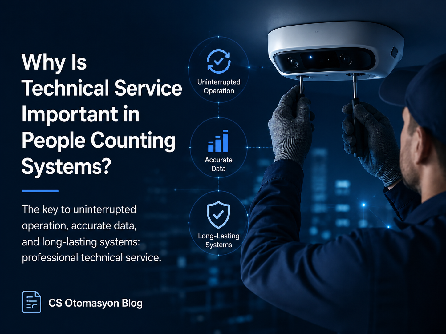 Technical service and accuracy validation for a people counting system