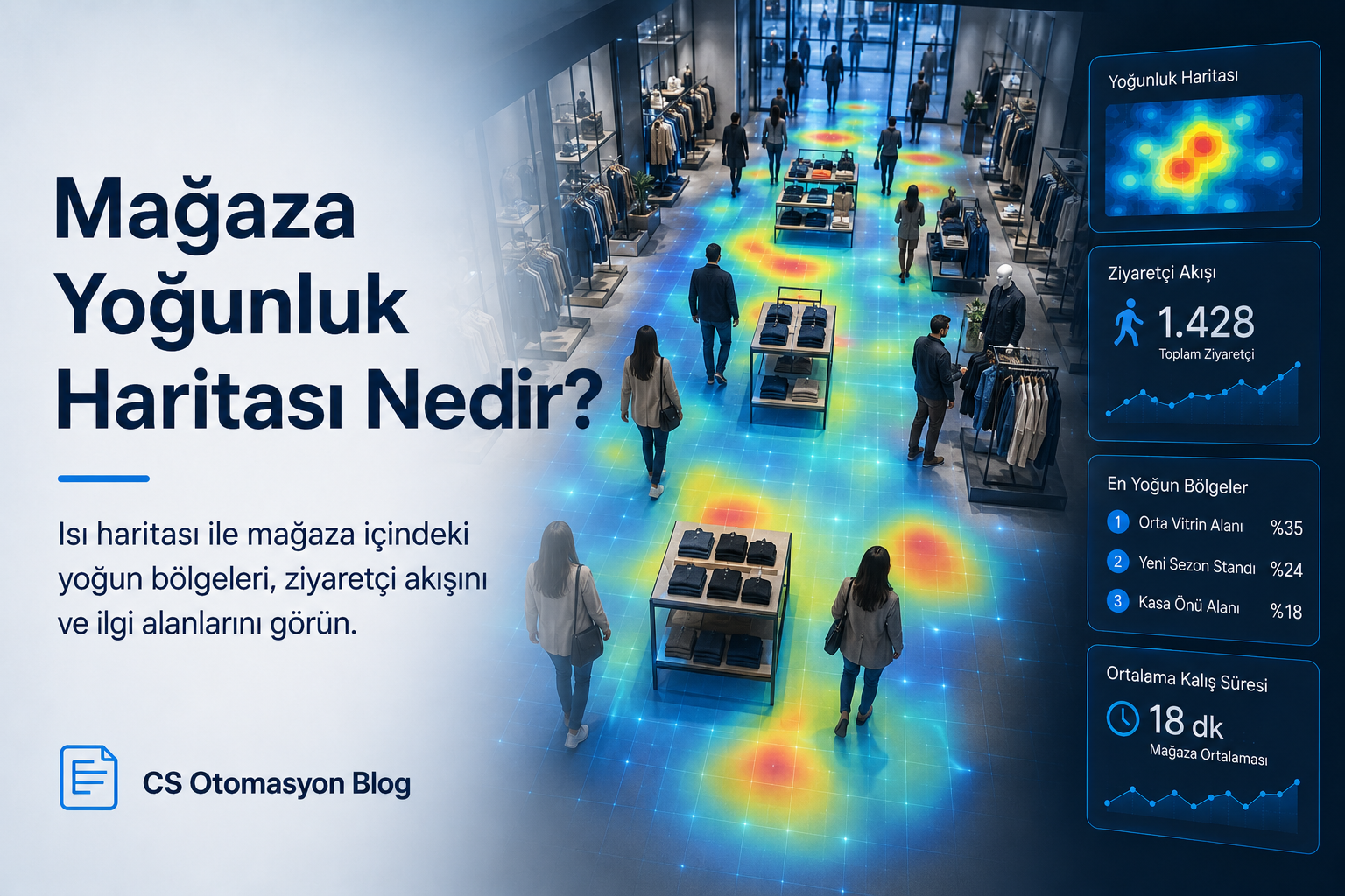Mağaza yoğunluk haritası ve reyon bazlı ziyaretçi hareketi analizi